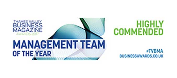 Highly Commended - Management Team of the Year Thames Valley Business Magazine Awards 2017