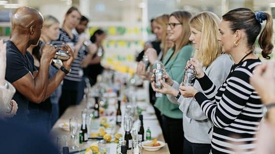 Cocktail making at Wilson Partners